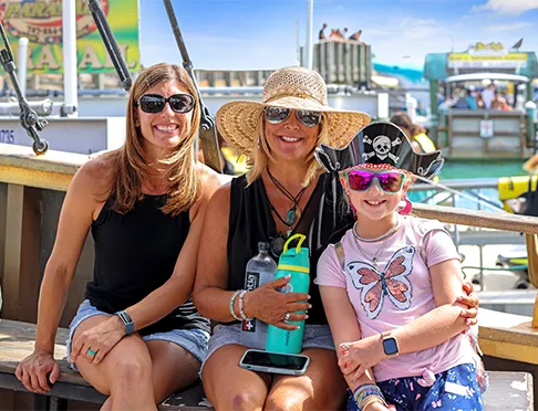 2 Lady and A Kid On A Pirate Cruise