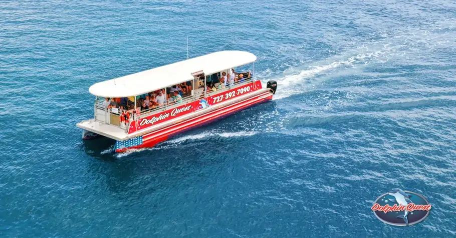 Aerial shot of Dolphin Quest Boat | SST